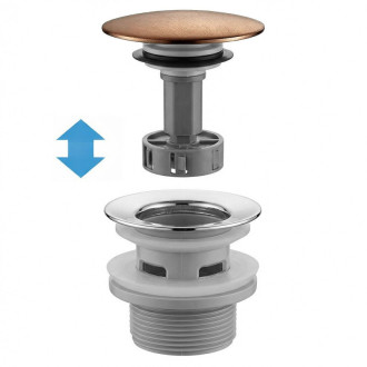 REA Umývadlový sifón s univerzálnym výpustom click-clack Flow Brush Copper REA-A9497