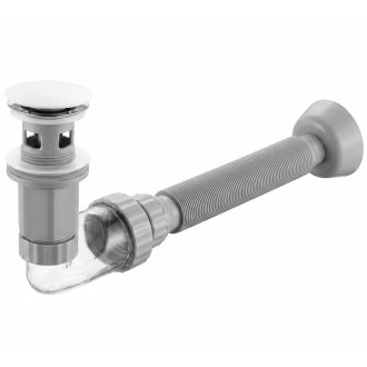 REA Umývadlový sifón s univerzálnym výpustom click-clack Flow White REA-A9493