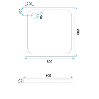 REA Sprchová akrylová vanička Belmond White 80x80 KPL-04370