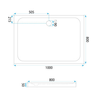 REA Sprchová akrylová vanička Belmond White 80x100 KPL-04372