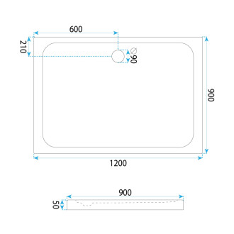 REA Sprchová akrylová vanička Belmond White 90x120 KPL-04373