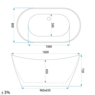 REA Voľne stojaca vaňa FERRANO 160 cm KPL-W8150