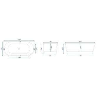 REA Akrylátová vaňa OLIMPIA 150cm KPL-W8634
