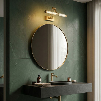 REA Kúpeľňové nástenné LED svietidlo APP1899-1W 40cm BRUSH GOLD OSW-66054