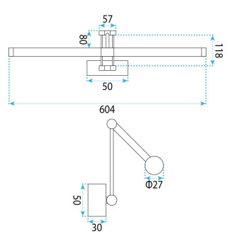 REA Kúpeľňové nástenné LED svietidlo APP1900-1W 60cm BRUSH GOLD OSW-66055