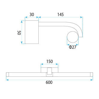 REA Kúpeľňové nástenné LED svietidlo APP1888-1W 60cm BLACK OSW-66043