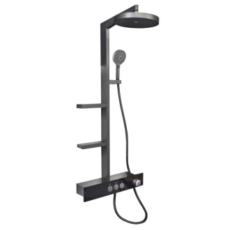 NIL Batéria sprchová s pevnou tyčou, hlavovou a ručnou sprchou metal grey NL055.5MG++