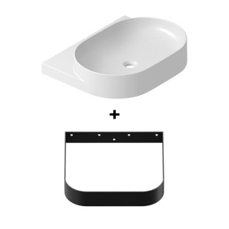 Umývadlo Ravak Yard 60,5x12,5x50 cm s čiernou konzolou X000001533