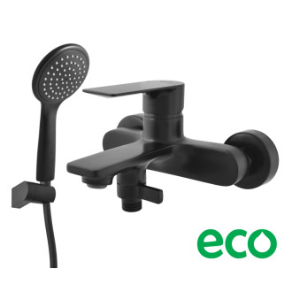 RAV SLEZÁK NIL Batéria vaňová so sprchou a otočným držiakom, 150 čierna matná NL154.5/2CMAT