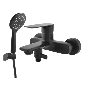 RAV SLEZÁK NIL Batéria vaňová so sprchou a otočným držiakom, 150 čierna matná NL154.5/2CMAT