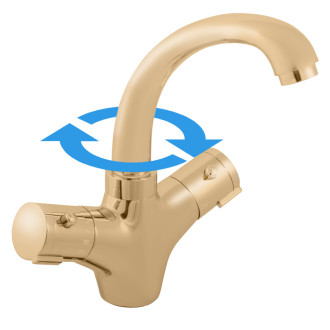 RAV SLEZÁK Batéria termostatická umývadlová stojančeková zlatá lesklá TRM26.5Z