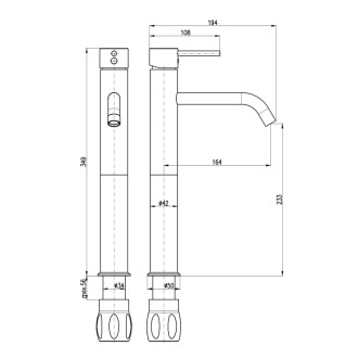 RAV SLEZÁK SEINA Batéria umývadlová stojanková, vysoká - výška 340 mm chróm SE923.5