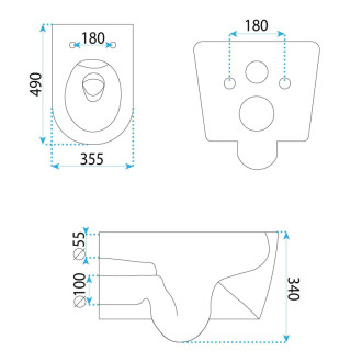 REA Závesná WC misa Gustavo Rimless REA-C1652