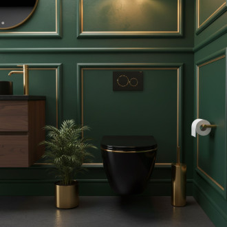 REA Závesná WC misa Carlo Mini Tornado Black Gold Egde REA-C4695