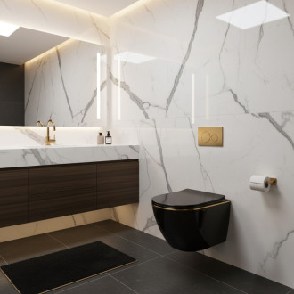 REA Závesná WC misa Carlo Mini Tornado Black Gold Egde REA-C4695