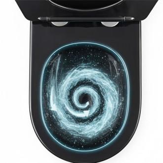 REA Závesná WC misa Carlo Mini Tornado Black Gold Egde REA-C4695