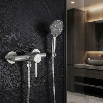 REA Sprchová batéria Lungo Stripe BRUSH NICKEL REA-B9491