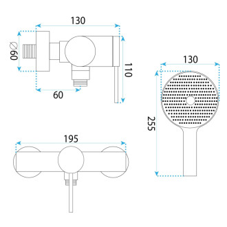 REA Sprchová batéria Lungo Stripe BRUSH NICKEL REA-B9491