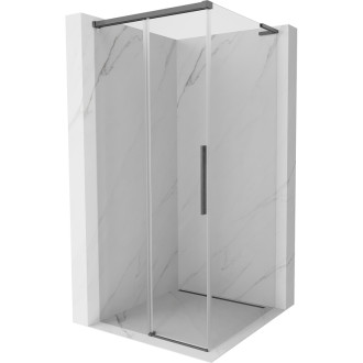 Mexen Rox L posuvný sprchovací kút 90 x 90 cm, priehľadný, kartáčovaná pištoľovo sivá - 8C2L-090-090-66-00