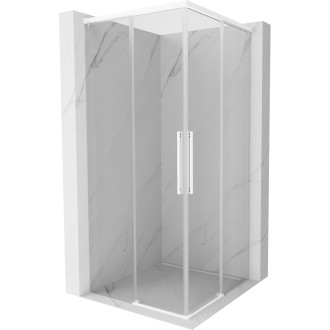 Mexen Rox Duo posuvný sprchovací kút 85 x 85 cm, priehľadný, biely - 8C2D-085-085-20-00