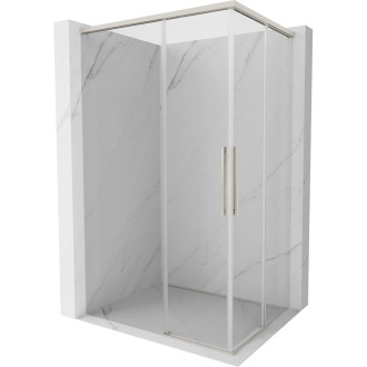 Mexen Rox Duo posuvný sprchovací kút 100 x 85 cm, priehľadný, kartáčovaný nikel - 8C2D-100-085-97-00