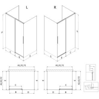 Mexen Rox-3S třístěnný posuvný sprchový kout 155 x 120 cm, průhledný, bílý - 8C2-155-120-20-00-3S