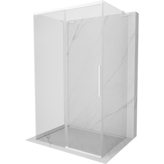 Mexen Rox-3S L trojstenný posuvný sprchovací kút 135 x 75 cm, priehľadný, biely - 8C2L-135-075-20-00-3S