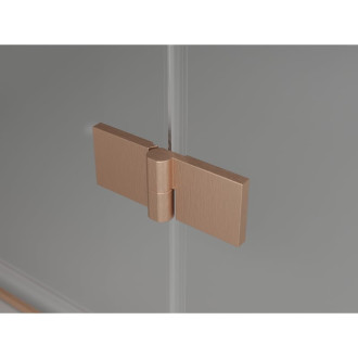 Sprchovací kút Mexen Lunar T s ľavým výklopným uchytením 70 x 80 cm, priehľadný, kartáčovaná meď - 834T-070-080-65-00-L