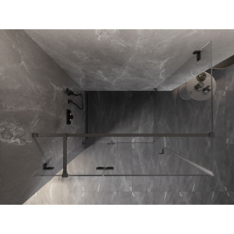Sprchovací kút Mexen Lunar T ľavý výklopný 80 x 110 cm, priehľadný, kartáčovaná pištoľ gray - 834T-080-110-66-00-L
