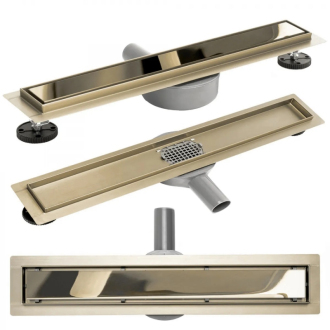Rea Žľab s roštom Neo Slim L.Gold Pro-800 Mirror