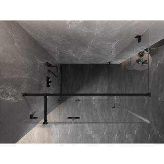Sprchovací kút Mexen Lunar T s ľavým výklopným uchytením 85 x 120 cm, priehľadný, čierny - 834T-085-120-70-00-L