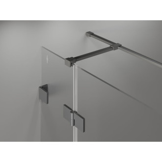 Sprchovací kút Mexen Lunar T s ľavým výklopným uzáverom 75 x 80 cm, priehľadný, strieborná metalíza - 834T-075-080-95-00-L