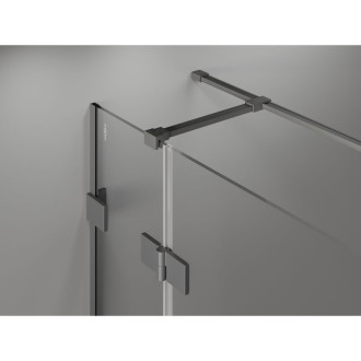 Sprchovací kút Mexen Lunar T s ľavým výklopným uchytením 75 x 120 cm, priehľadný, strieborná metalíza - 834T-075-120-95-00-L