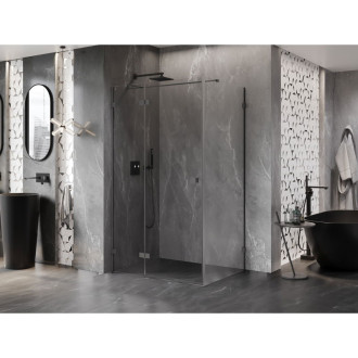 Sprchovací kút Mexen Lunar T s ľavým výklopným uchytením 75 x 120 cm, priehľadný, strieborná metalíza - 834T-075-120-95-00-L