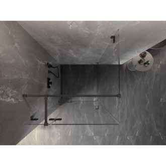 Sprchovací kút Mexen Lunar T ľavý výklopný 80 x 80 cm, priehľadný, strieborná metalíza - 834T-080-080-95-00-L