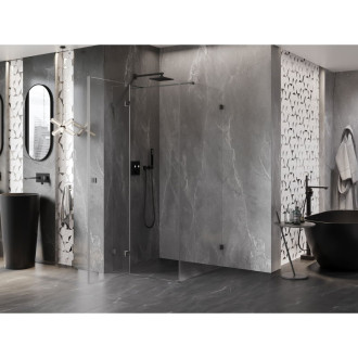 Sprchovací kút Mexen Lunar T ľavý výklopný 80 x 80 cm, priehľadný, strieborná metalíza - 834T-080-080-95-00-L