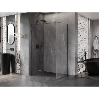 Sprchovací kút Mexen Lunar T ľavý výklopný 80 x 120 cm, priehľadný, strieborná metalíza - 834T-080-120-95-00-L