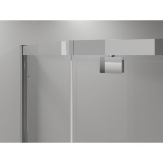 Sprchovací kút Mexen Exo päťuholníkový výklopný 100 x 80 cm, priehľadný, chróm - 812-100-080-01-00