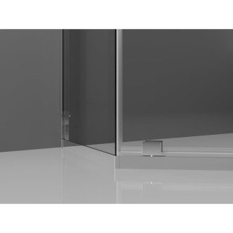 Sprchovací kút Mexen Exo päťuholníkový výklopný 100 x 80 cm, priehľadný, chróm - 812-100-080-01-00
