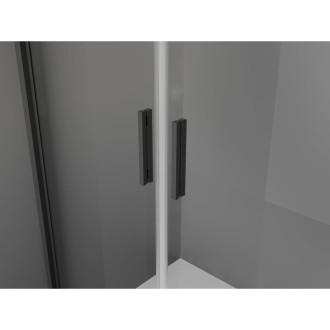Sprchovací kút Mexen Exo s výklopným mechanizmom 90 x 110 cm, priehľadný, čierny - 814-090-110-70-00