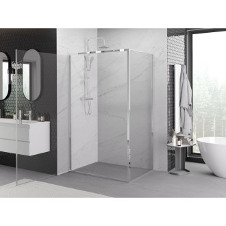 Sprchovací kút Mexen Exo s výklopným mechanizmom 90 x 110 cm, priehľadný, chróm - 817-090-110-01-00