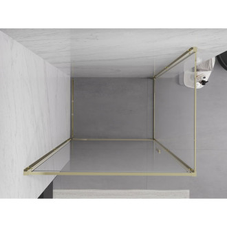 Sprchovací kút Mexen Exo s výklopným mechanizmom 70 x 120 cm, priehľadný, zlatý - 817-070-120-50-00