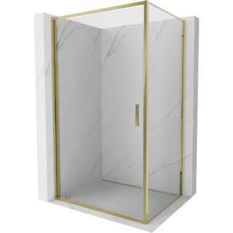 Sprchovací kút Mexen Exo s výklopným mechanizmom 95 x 120 cm, priehľadný, zlatý - 817-095-120-50-00