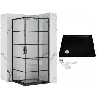 Rea Sprchovací kút Concept black 80x100 REA-K6389