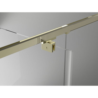 Sprchovací kút Mexen Exo s výklopným mechanizmom 125 x 120 cm, priehľadný, zlatý - 819-125-120-50-00