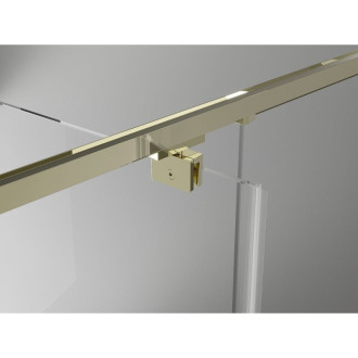 Sprchovací kút Mexen Exo s výklopným mechanizmom 155 x 120 cm, priehľadný, zlatý - 819-155-120-50-00