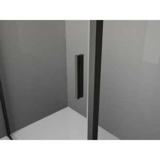 Sprchovací kút Mexen Exo s výklopným mechanizmom 155 x 110 cm, priehľadný, čierny - 819-155-110-70-00