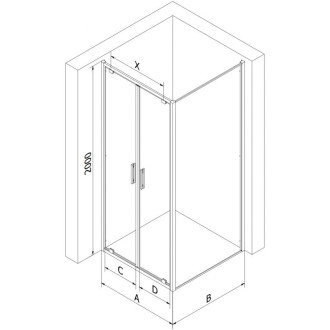 Sprchovací kút Mexen Exo s výklopným mechanizmom 70 x 120 cm, priehľadný, chróm - 8182-070-120-01-00