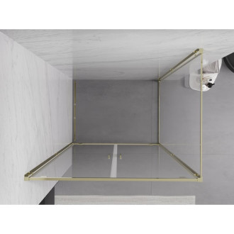 Sprchovací kút Mexen Exo s výklopným mechanizmom 80 x 110 cm, priehľadný, zlatý - 8182-080-110-50-00