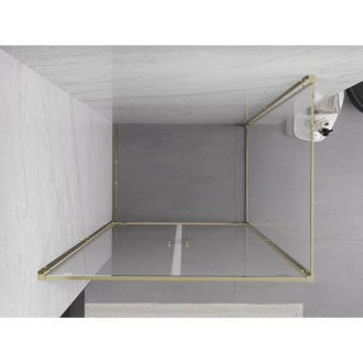 Sprchovací kút Mexen Exo s výklopným mechanizmom 90 x 120 cm, priehľadný, zlatý - 8182-090-120-50-00